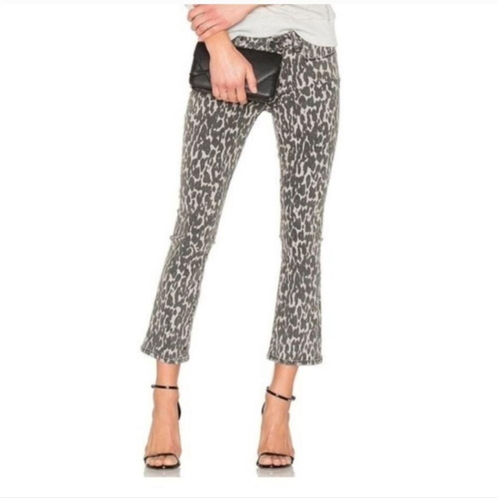 PAIGE Rosie HW Leopard Print Jeans - Gray/Black Size 28